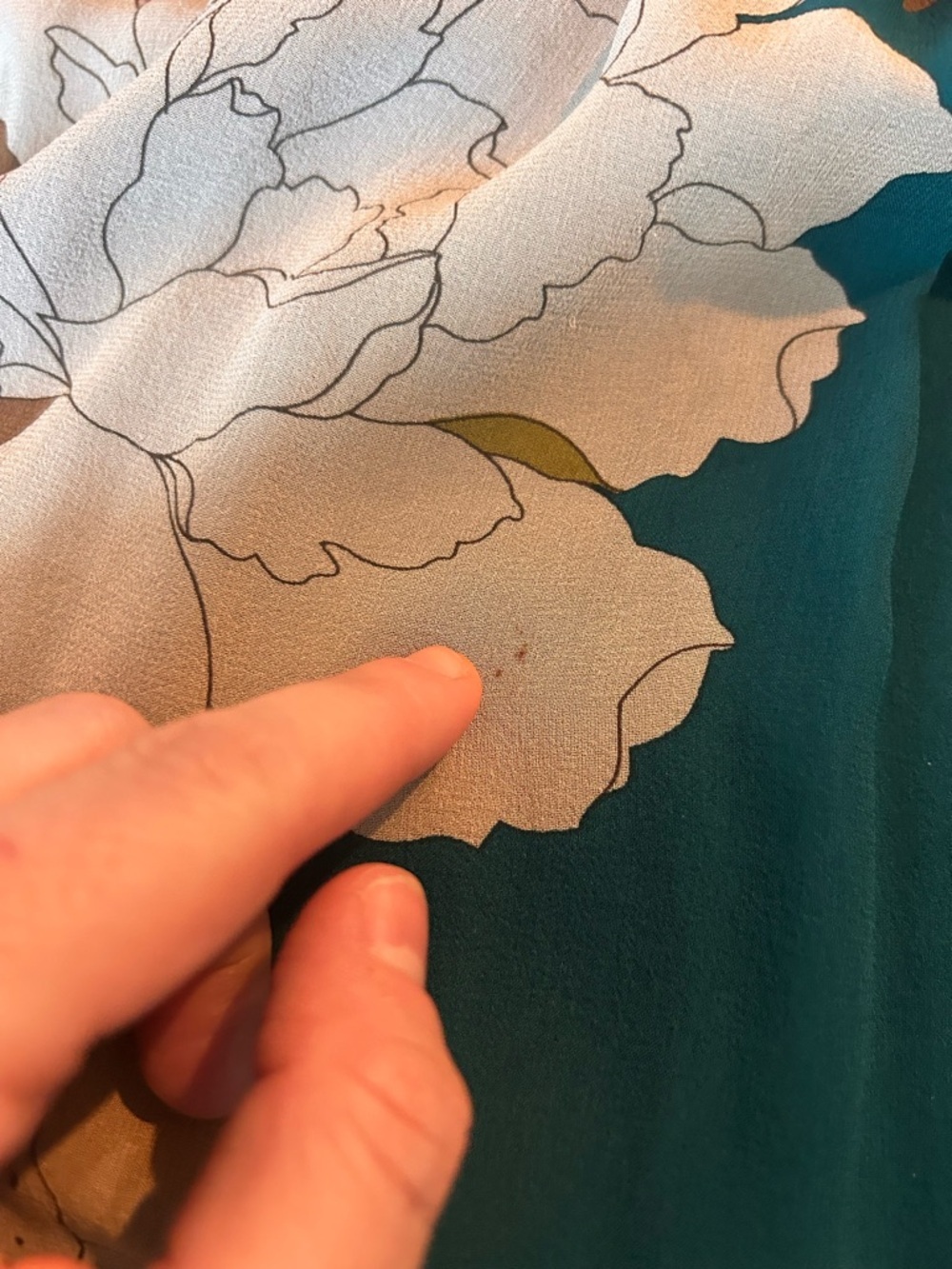 Adrianna Papell Teal Floral V-Neck Silk Cocktail Dress w/beading, embroidery - Picture 13 of 13